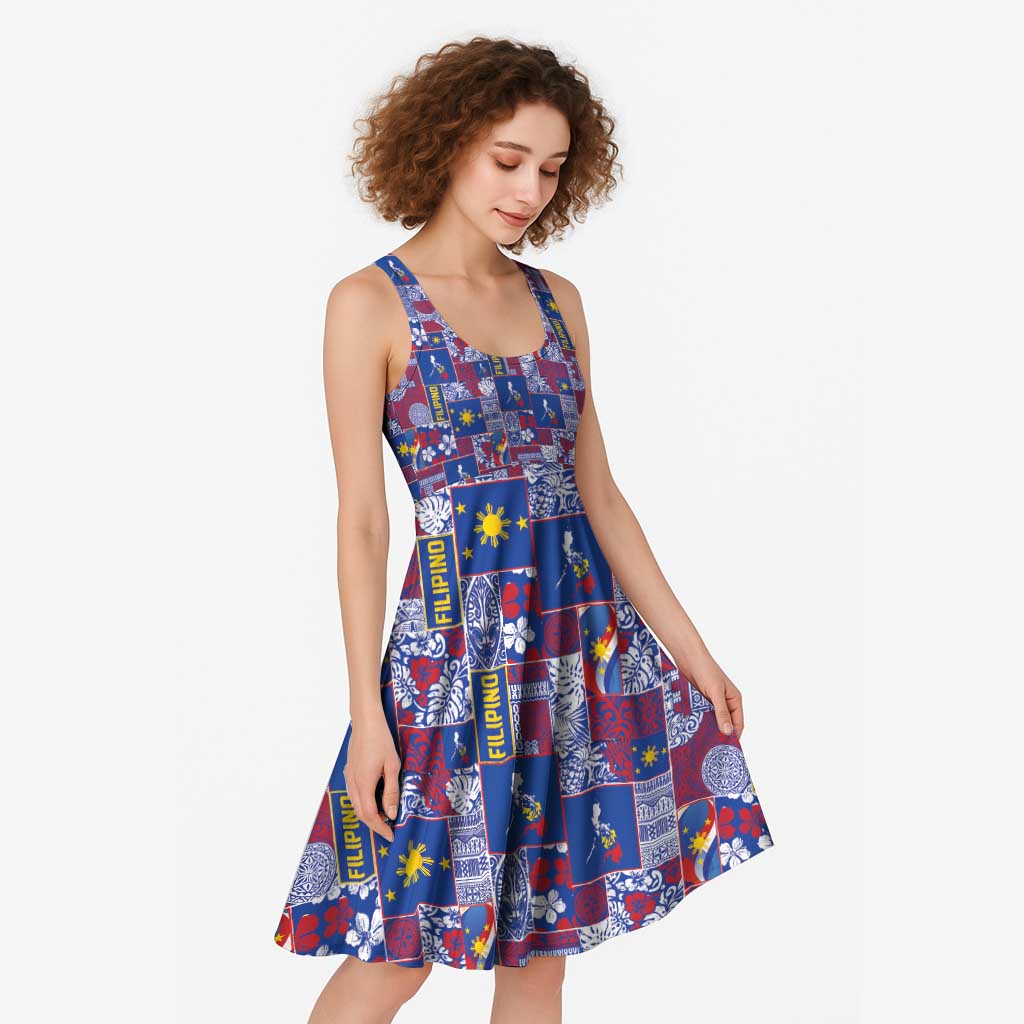 Filipino Maligayang Pasko Midi Dress Pacific Patchwork Xmas Vibes - Polynesian Pride