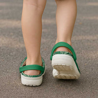 Forest Green Monstera Clogs Shoes Polynesian Tribal Pattern LT01 - Polynesian Pride