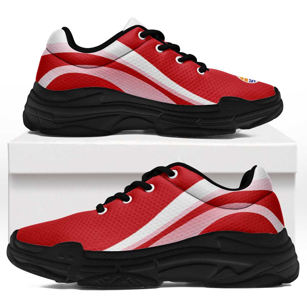 French Polynesia Chunky Sneakers Flag-Inspired Curve Style