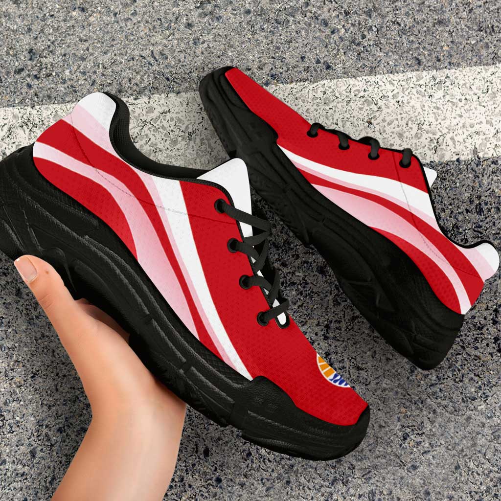 French Polynesia Chunky Sneakers Flag-Inspired Curve Style