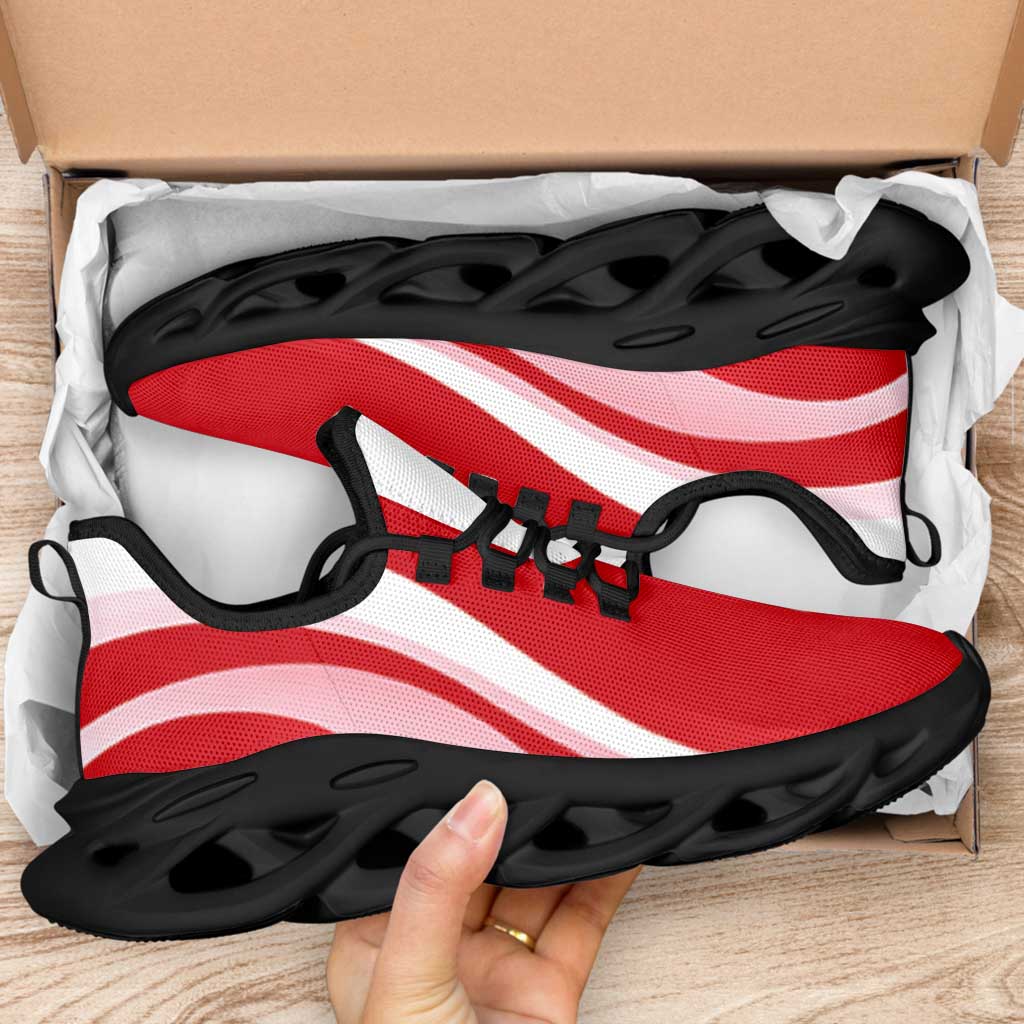 French Polynesia Clunky Sneakers Flag-Inspired Curve Style