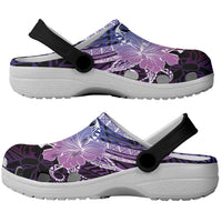 Galaxy Polynesian Pattern With Tropical Flowers Clogs Shoes - Polynesian Pride