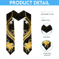 Gold Polynesian Pattern With Tropical Flowers Graduation Stole