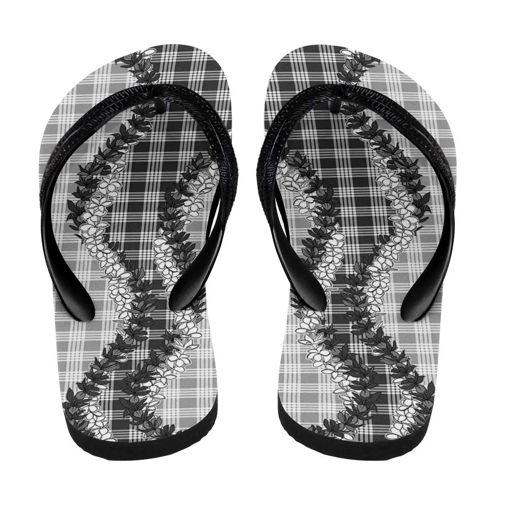 Gray Hawaii Palaka Flip Flops Hawaiian Honohono Lei