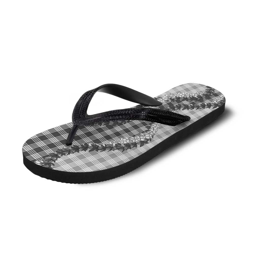 Gray Hawaii Palaka Flip Flops Hawaiian Honohono Lei
