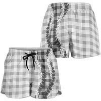 Gray Hawaii Palaka Shorts for Women Hawaiian Honohono Lei