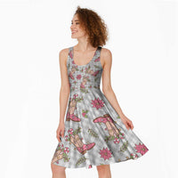 Gray Paniolo Palaka Hawaiian Cowgirl Christmas Midi Dress - Polynesian Pride