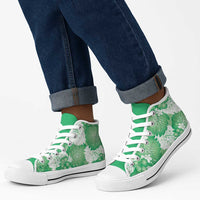 Green Aloha Hawaii High Top Shoes Monstera Hibiscus Plumeria Seamless Vibes - Polynesian Pride