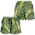 Green Aloha Hawaii Shorts for Women Hawaiian Kakau Ohia Lehua Lei - Polynesian Pride