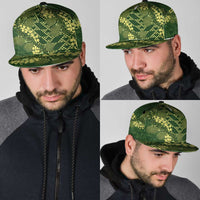 Green Aloha Hawaii Snapback Cap Hawaiian Kakau Ohia Lehua Lei - Polynesian Pride