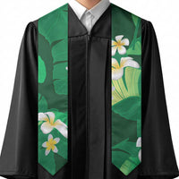 Green Banana Leaf Hawaii Graduation Stole Lau Maia Plumeria Tropical Summer Vibes