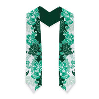 Green Hibiscus Plumeria Floral Graduation Stole