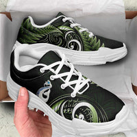 Green New Zealand Chunky Sneakers Aotearoa Silver Fern With Manaia Maori Unique LT14 - Polynesian Pride