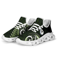 Green New Zealand Clunky Sneakers Aotearoa Silver Fern With Manaia Maori Unique