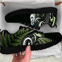 Green New Zealand Sneakers Aotearoa Silver Fern With Manaia Maori Unique LT14 Green - Polynesian Pride
