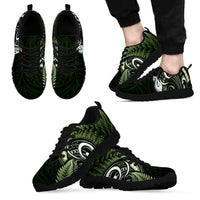Green New Zealand Sneakers Aotearoa Silver Fern With Manaia Maori Unique LT14 - Polynesian Pride