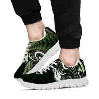 Green New Zealand Sneakers Aotearoa Silver Fern With Manaia Maori Unique LT14 - Polynesian Pride