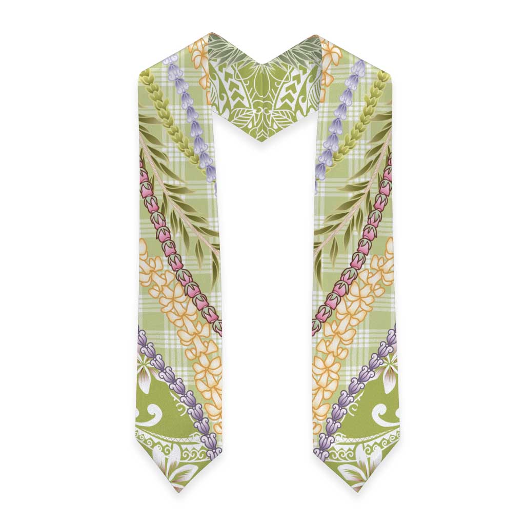 Green Palaka Hawaii Leis Graduation Stole Hawaiian-plaid Elegant Tropical Vibes LT14 - Polynesian Pride