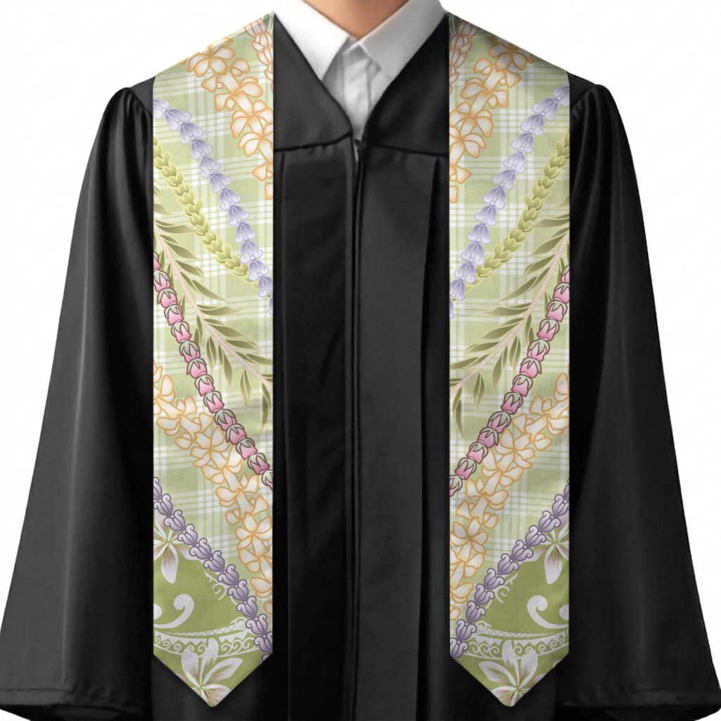 Green Palaka Hawaii Leis Graduation Stole Hawaiian-plaid Elegant Tropical Vibes LT14 - Polynesian Pride
