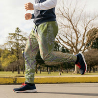Green Palaka Hawaii Leis Jogger Pants Hawaiian-plaid Elegant Tropical Vibes - Polynesian Pride