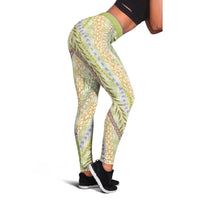 Green Palaka Hawaii Leis Leggings Hawaiian-plaid Elegant Tropical Vibes LT14 - Polynesian Pride