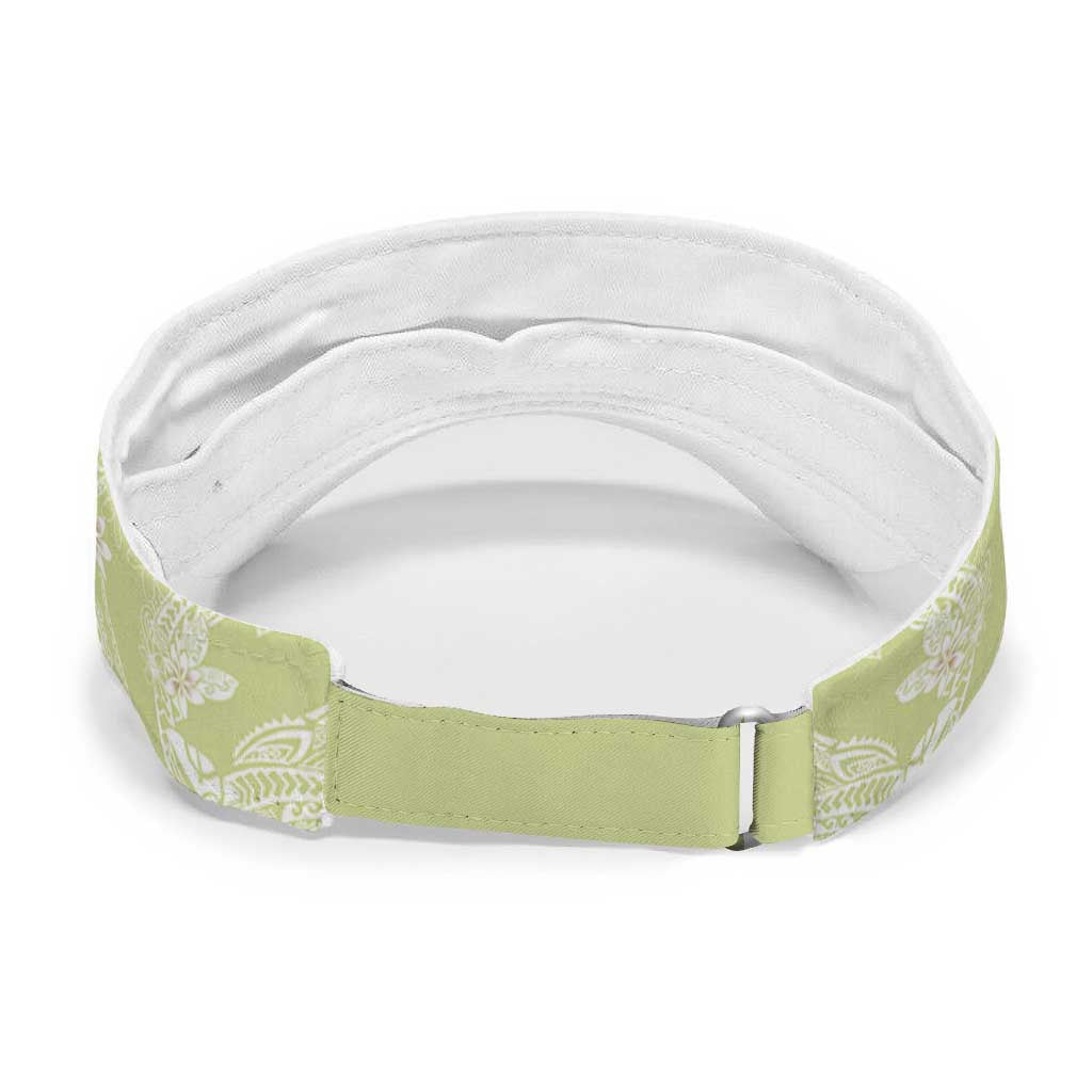 Green Palaka Hawaii Leis Sun Visor Cap Hawaiian-plaid Elegant Tropical Vibes LT14 - Polynesian Pride