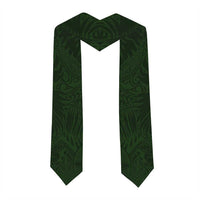 Green Polynesia Graduation Stole Plumeria Tropical Leaves With Galaxy Polynesian Art
