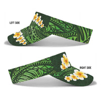 Green Polynesia Sun Visor Cap Plumeria Tropical Leaves With Galaxy Polynesian Art
