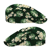 Green Tropical Hawaii Jeff Hat Seamless Monstera Plumeria Hawaiian Pattern - Polynesian Pride
