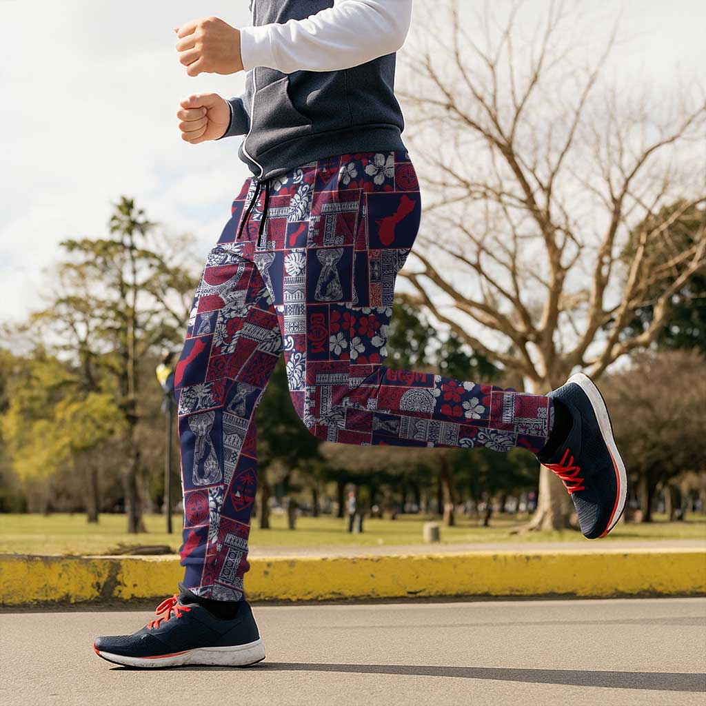Guam Felis Pasgua Jogger Pants Pacific Patchwork Xmas Vibes - Polynesian Pride