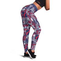 Guam Felis Pasgua Leggings Pacific Patchwork Xmas Vibes - Polynesian Pride