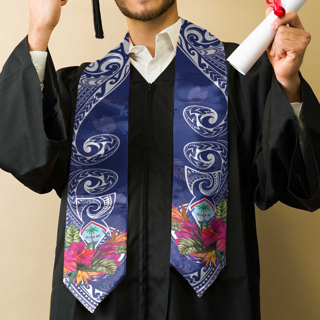 Hafa Adai Guam History and Chamorro Heritage Day Graduation Stole Blue Latte Stone