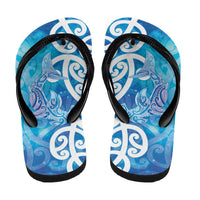 Hammerhead Shark Tattoo New Zealand Flip Flops Maori Galaxy Mangopare Pattern LT14 - Polynesian Pride