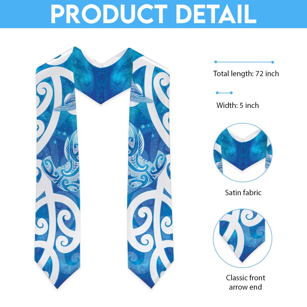 Hammerhead Shark Tattoo New Zealand Graduation Stole Maori Galaxy Mangopare Pattern LT14 - Polynesian Pride