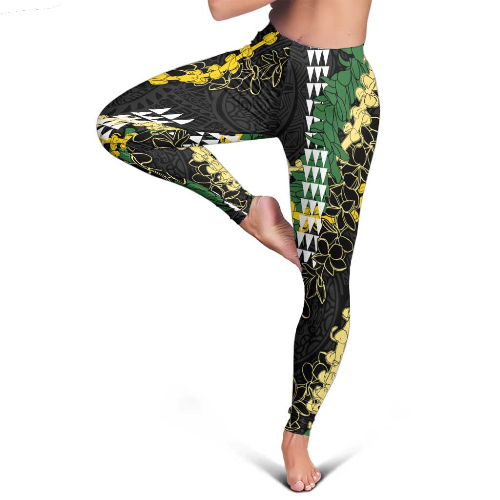 Hawaii Aloha Kakau Leggings Puakenikeni and Maile Lei Twist LT7 - Polynesian Pride