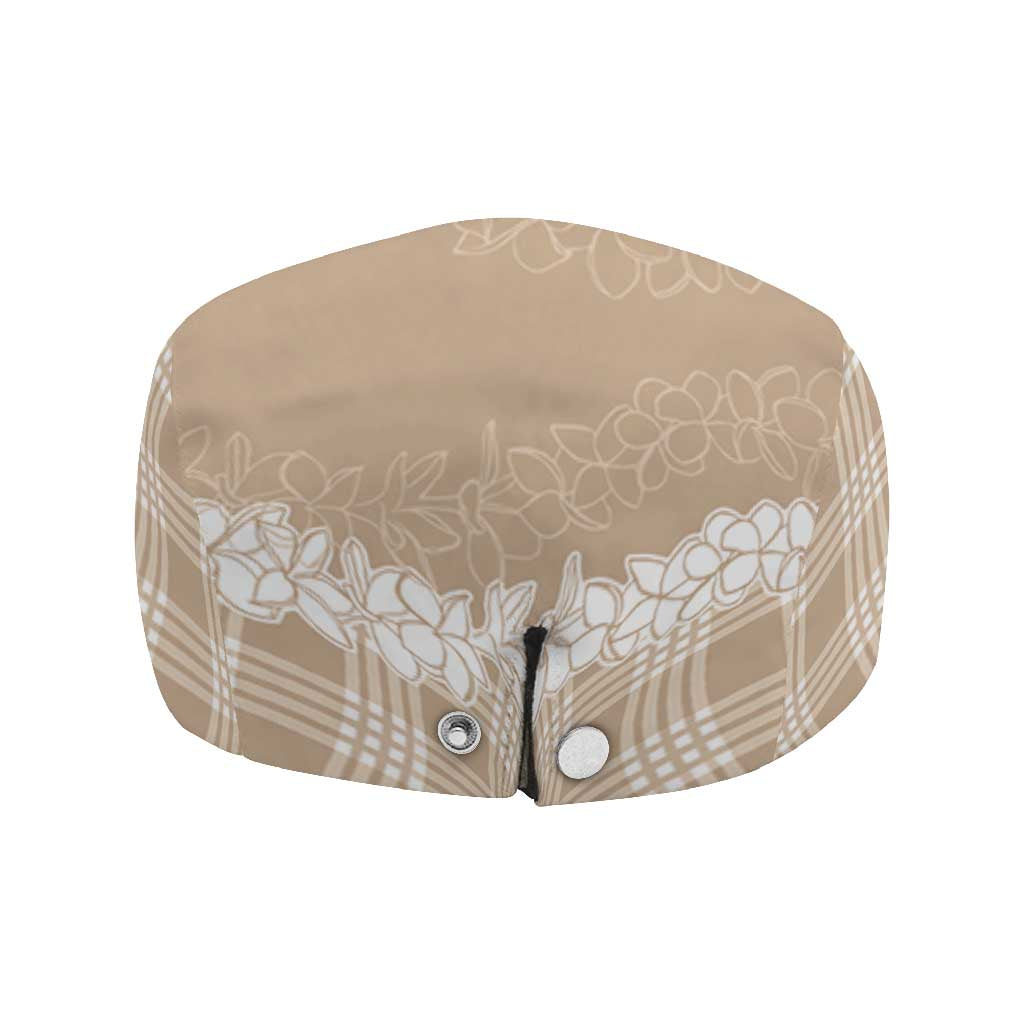 Hawaii Aloha Plumeria Lei Beige Palaka Jeff Hat - Polynesian Pride