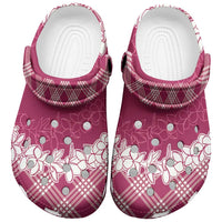 Hawaii Aloha Plumeria Lei Fuschia Palaka Clogs Shoes - Polynesian Pride