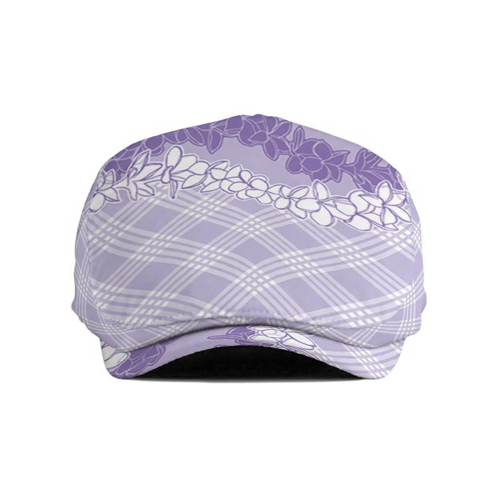 Hawaii Aloha Plumeria Lei Lavender Palaka Jeff Hat - Polynesian Pride