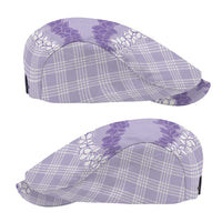 Hawaii Aloha Plumeria Lei Lavender Palaka Jeff Hat - Polynesian Pride