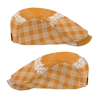 Hawaii Aloha Plumeria Lei Orange Palaka Jeff Hat - Polynesian Pride