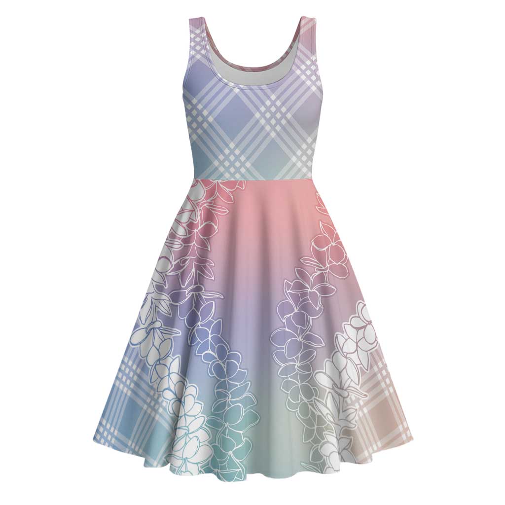Hawaii Aloha Plumeria Lei Pastel Candy Palaka Midi Dress LT7 Pastel - Polynesian Pride