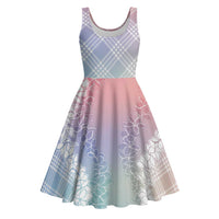 Hawaii Aloha Plumeria Lei Pastel Candy Palaka Midi Dress LT7 Pastel - Polynesian Pride