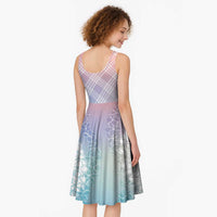Hawaii Aloha Plumeria Lei Pastel Candy Palaka Midi Dress LT7 - Polynesian Pride