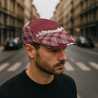 Hawaii Aloha Plumeria Lei Scarlet Palaka Jeff Hat - Polynesian Pride