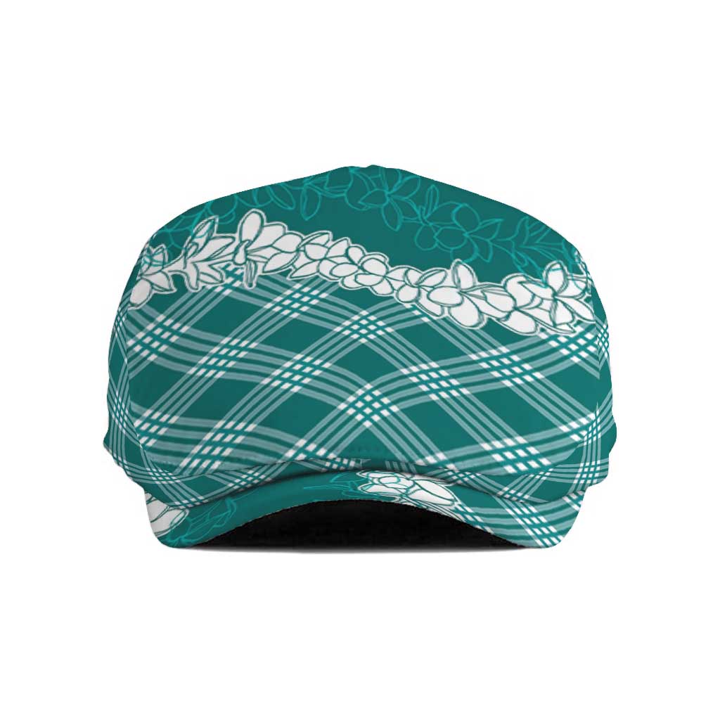 Hawaii Aloha Plumeria Lei Teal Palaka Jeff Hat - Polynesian Pride