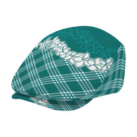 Hawaii Aloha Plumeria Lei Teal Palaka Jeff Hat - Polynesian Pride