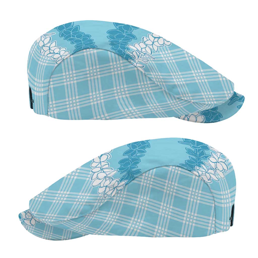 Hawaii Aloha Plumeria Lei Turquoise Palaka Jeff Hat - Polynesian Pride