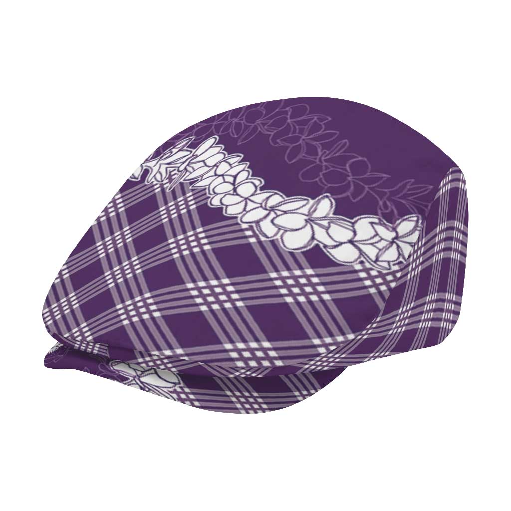Hawaii Aloha Plumeria Lei Violet Palaka Jeff Hat - Polynesian Pride