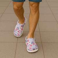 Hawaii Anthurium Tiare Pikake Lei Clogs Shoes Poni Lauhala Art Pattern LT01 - Polynesian Pride