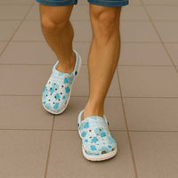 Hawaii Anthurium Tiare Pikake Lei Clogs Shoes UliUli Lauhala Art Pattern